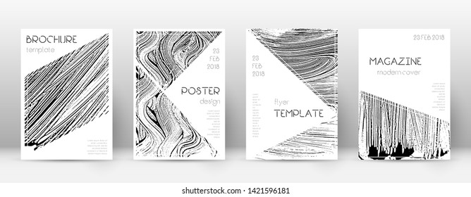 Cover page design template. Triangle brochure layout. Authentic trendy abstract cover page. Soap invert grunge texture background. Wondrous poster.
