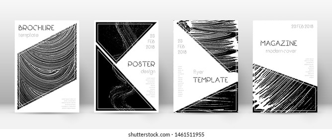 Cover page design template. Triangle brochure layout. Classy trendy abstract cover page. Black grunge texture background. Divine poster.