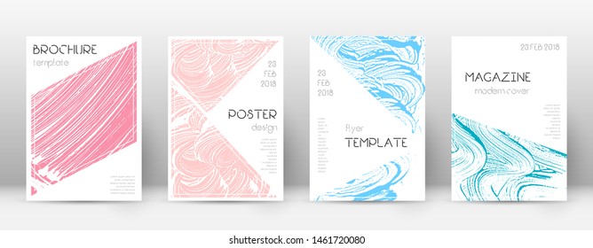 Cover page design template. Triangle brochure layout. Classy trendy abstract cover page. Pink and blue grunge texture background. Fine poster.