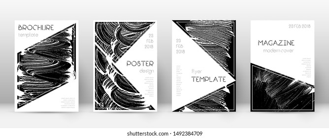 Cover page design template. Triangle brochure layout. Classy trendy abstract cover page. Black grunge texture background. Bold poster.