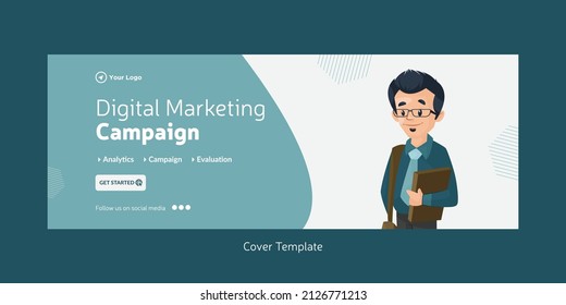 Cover Page Of Digital Marketing Campaign Template. 