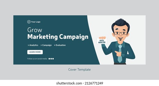 Cover Page Of Digital Marketing Campaign Template.