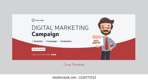 Cover Page Of Digital Marketing Campaign Template. 