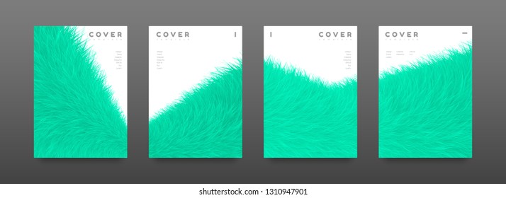 Cover page fur design template. Modern flyer layout. Abstract and colourful cover page. Orange furry texture background. Vector graphic poster. EPS10