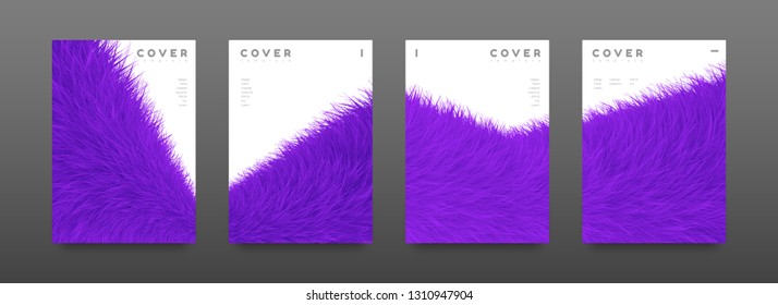 Cover page fur design template. Modern flyer layout. Abstract and colourful cover page. Orange furry texture background. Vector graphic poster. EPS10