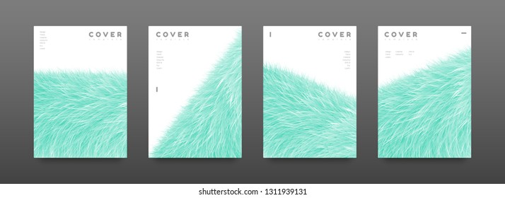 Cover page fur design template. Modern flyer layout. Abstract and colourful cover page. Orange furry texture background. Vector graphic poster. EPS10