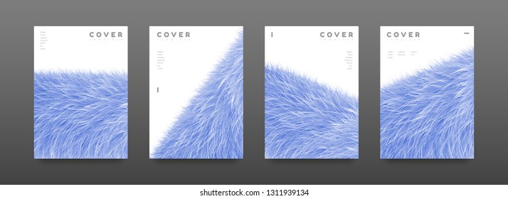 Cover page fur design template. Modern flyer layout. Abstract and colourful cover page. Orange furry texture background. Vector graphic poster. EPS10