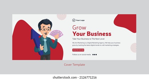 Cover Page Of Grow Your Business Take Your Business To The Next Level Template.