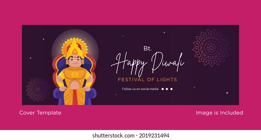 Cover Page Of Happy Diwali Festival Of Lights Template.