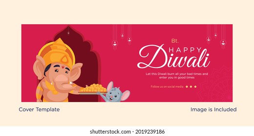 Cover Page Of Happy Diwali Festival Of Lights Template.