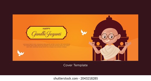 Cover page of happy Gandhi Jayanti template. 