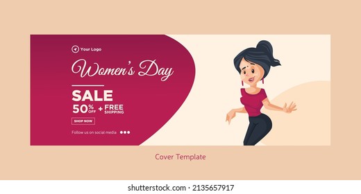 Cover page of happy women's day sale template.