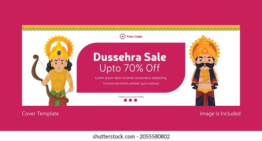 Cover page of Indian festival Dussehra sale template.