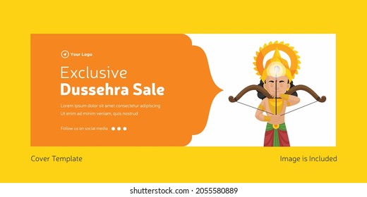 Cover page of Indian festival Dussehra sale template.