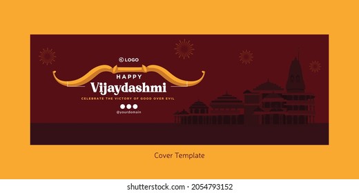 Cover page of Indian festival happy vijaydashmi template.