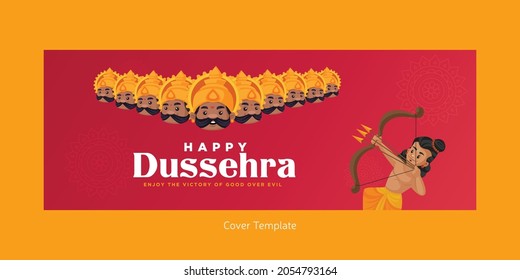 Cover page of Indian festival happy Dussehra template.