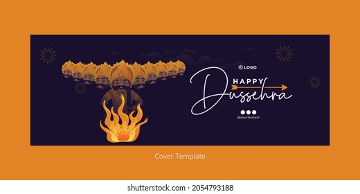 Cover page of Indian festival happy Dussehra template.