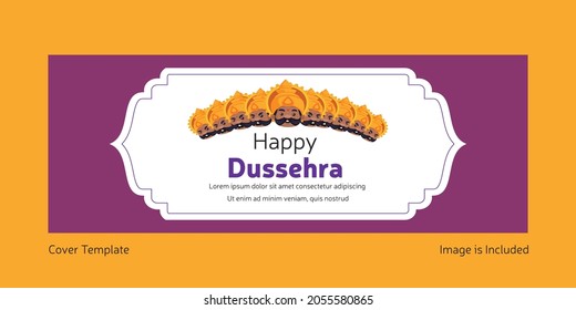 Cover page of Indian festival happy Dussehra template.