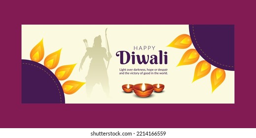 Cover page of Indian festival Happy Diwali template.