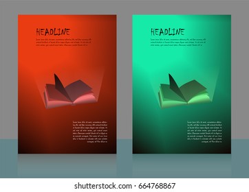 Cover page of knowledge, Abstract geometry with books vector illustration on background, Report cover template design, Mystery books.