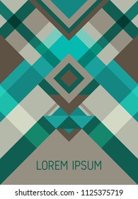 Cover page layout vector template geometric design with triangles and stripes pattern for business purposes. Carnival mexican motifs. Striped bauhaus pattern vector cover design. Cool geometry.