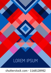 Cover page layout vector template geometric design with triangles and stripes pattern for business purposes. Folklore brazilian motifs. Striped bauhaus pattern vector cover design. Trendy geometry.