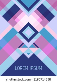 Cover page layout vector template geometric design with triangles and stripes pattern for business purposes. Ethnic mexican motifs. Striped bauhaus pattern vector cover design. Trendy geometry.