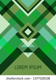 Cover page layout vector template geometric design with triangles and stripes pattern for business purposes. Ethnic brazil motifs. Striped bauhaus pattern vector cover design. Cool geometry.