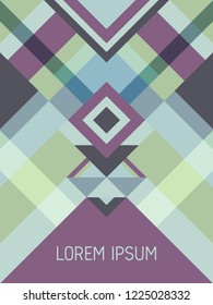 Cover page layout vector template geometric design with triangles and stripes pattern for business purposes. Carnival brazil motifs. Striped bauhaus pattern vector cover design. Cool geometry.