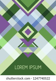 Cover page layout vector template geometric design with triangles and stripes pattern for party poster. Carnival mexican motifs. Striped bauhaus pattern vector cover design. Cool geometry.