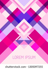 Cover page layout vector template geometric design with triangles and stripes pattern for party poster. Ethnic brazilian motifs. Striped bauhaus pattern vector cover design. Cool geometry.