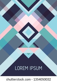 Cover page layout vector template geometric design with triangles and stripes pattern for business purposes. Ethnic brazilian motifs. Striped bauhaus pattern vector cover design. Trendy geometry.