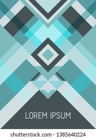 Cover page layout vector template geometric design with triangles and stripes pattern for business purposes. Folklore brazilian motifs. Striped bauhaus pattern vector cover design. Trendy geometry.