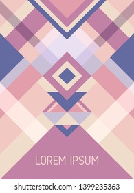 Cover page layout vector template geometric design with triangles and stripes pattern for business purposes. Ethnic brazil motifs. Striped bauhaus pattern vector cover design. Trendy geometry.