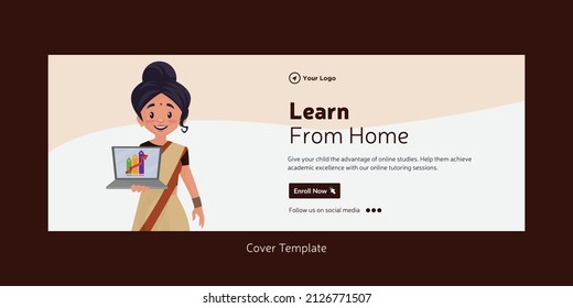 Cover page of learn from home template.