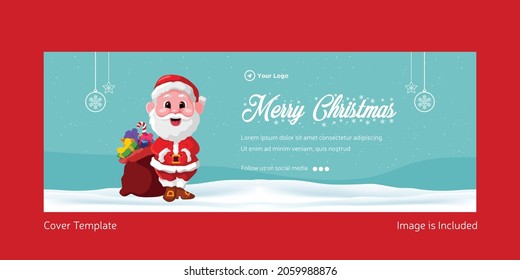 Cover page of merry Christmas festival template.
