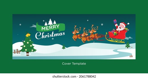 Cover page of merry Christmas festival template.	