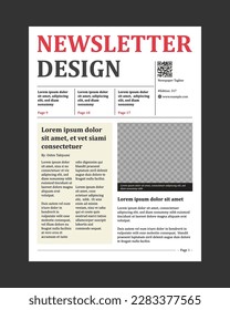 Cover page newsletter design template