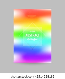 Portada del cuaderno. Plantilla con colores abstractos del arco iris. Perfecto para diarios, libros, revistas, revistas, catálogos, planificadores y volantes. Vector.