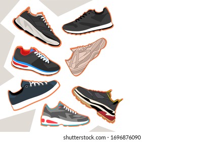 Cover page shoes on white background