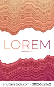 Plantilla de portada. Se puede usar como banner, volante, afiche, tarjeta de visita, folleto. Diseño artístico en colores rosa anaranjado. Ilustración vectorial atractiva.