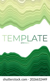 Cover page template. Can be used as banner, flyer, poster, business card, brochure. Artistic design in yellow and green colors. Neat vector illustration.