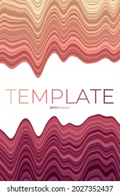 Plantilla de portada. Se puede usar como banner, volante, afiche, tarjeta de visita, folleto. Diseño artístico en colores rosados amarillos. Encantadora ilustración vectorial.