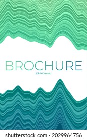 Cover page template. Can be used as banner, flyer, poster, business card, brochure. Artistic design in teal green colors. Awesome vector illustration.
