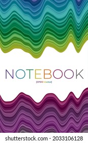 Plantilla de portada. Se puede usar como banner, volante, afiche, tarjeta de visita, folleto. Diseño artístico en colores espectrales. Ilustración vectorial de moda.