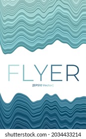 Cover page template. Can be used as banner, flyer, poster, business card, brochure. Artistic design in teal colors. Authentic vector illustration.
