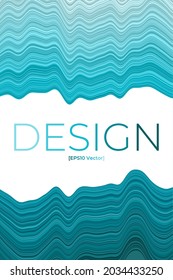 Cover page template. Can be used as banner, flyer, poster, business card, brochure. Artistic design in cyan colors. Appealing vector illustration.