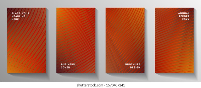 Cover page templates cool vector set. Abstract colorful halftone gradient backgrounds for poster design. Eps10 vector. Geometric patterns minimal journal covers graphic design.