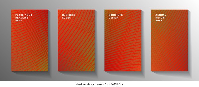 Cover page templates dynamic vector set. Abstract colorful halftone gradient backgrounds for journal design. Eps10 vector. Geometric patterns cool magazine covers graphic design.