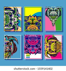Cover page templates dynamic vector set. Abstract colorful halftone gradient backgrounds for journal design. Eps10 vector. Geometric patterns cool magazine covers graphic design.
